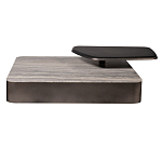 Столик журнальный квадратный  с полкой Sculptural Marble Accent с мрамором  варинант исполнения - 3 | Loft Concept во Владивостоке