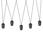 Подвесной светильник черными плафонами на длинных пересекающихся тросах Construction варинант исполнения - 1 | Loft Concept во Владивостоке