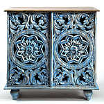 Комод с резным фасадом Blue Carved Chest of Drawers варинант исполнения - 1 | Loft Concept во Владивостоке