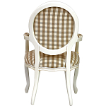 Стул с подлокотниками и круглой спинкой  Checkered Upholstery Chair обивка в клетку варинант исполнения - 4 | Loft Concept во Владивостоке