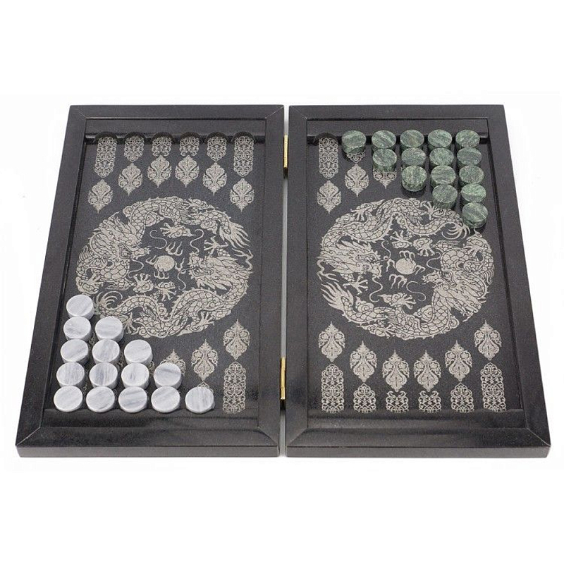 Подарочные нарды из натурального камня с гравировкой Backgammon from Stone Серый Подарочные нарды из натурального камня с гравировкой Backgammon from Stone Серый во Владивостоке | Loft Concept