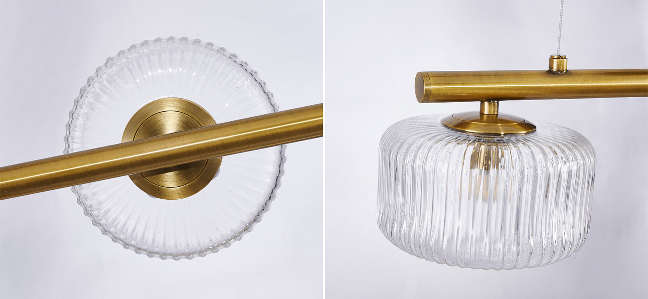 Люстра Blown Glass с прозрачными рельефными плафонами Люстра Blown Glass с прозрачными рельефными плафонами - Loft-Concept во Владивостоке