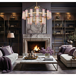 Люстра двухъярусная круглая с текстурными цилиндрическими плафонами Glimpse варинант исполнения - 5 | Loft Concept во Владивостоке