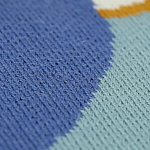 Плед из хлопка синего цвета с абстрактным принтом Elysian Flow Ocean варинант исполнения - 3 | Loft Concept во Владивостоке