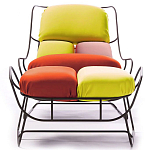 Дизайнерское разноцветное кресло на металлическом каркасе с подставкой для ног Poltronova Plasma Armchair варинант исполнения - 3 | Loft Concept во Владивостоке