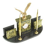 Настольный письменный набор из змеевика и бронзы с декором в виде орла Successful Leader варинант исполнения - 2 | Loft Concept во Владивостоке