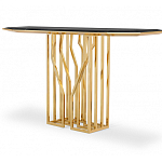 Консоль с чёрной столешницей и золотым фигурным основанием Cosmo варинант исполнения - 2 | Loft Concept во Владивостоке