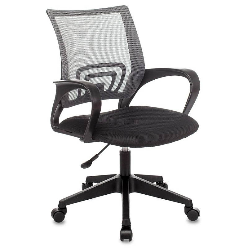Офисное кресло с основанием из черного пластика Desk chairs Grey Черный Серый Офисное кресло с основанием из черного пластика Desk chairs Grey Черный Серый во Владивостоке | Loft Concept
