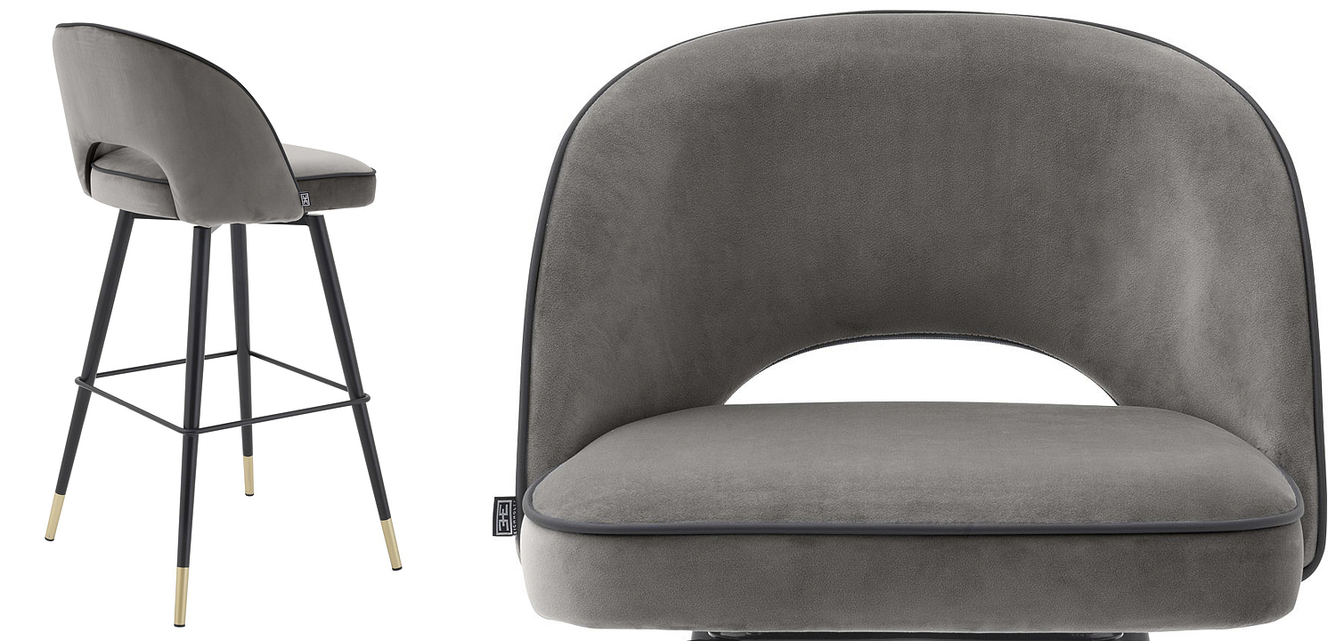 Комплект барных стульев Eichholtz Bar Stool Cliff set of 2 grey Комплект барных стульев Eichholtz Bar Stool Cliff set of 2 grey - Loft-Concept во Владивостоке