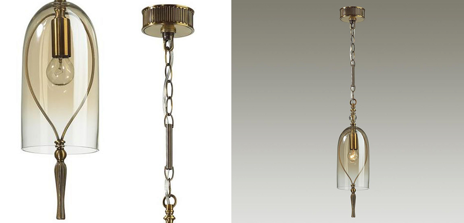 Подвесной светильник Glass Dome Bronze 12 Подвесной светильник Glass Dome Bronze 12 - Loft-Concept во Владивостоке