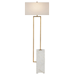 Торшер с прямоугольным абажуром на белом мраморном основании Asymmetry on Marble варинант исполнения - 1 | Loft Concept во Владивостоке