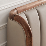 Кровать двуспальная с мягким изголовьем Moon Walnut Bed варинант исполнения - 7 | Loft Concept во Владивостоке