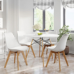 Стул с основой из пластика и мягким сиденьем Arvika White варинант исполнения - 8 | Loft Concept во Владивостоке