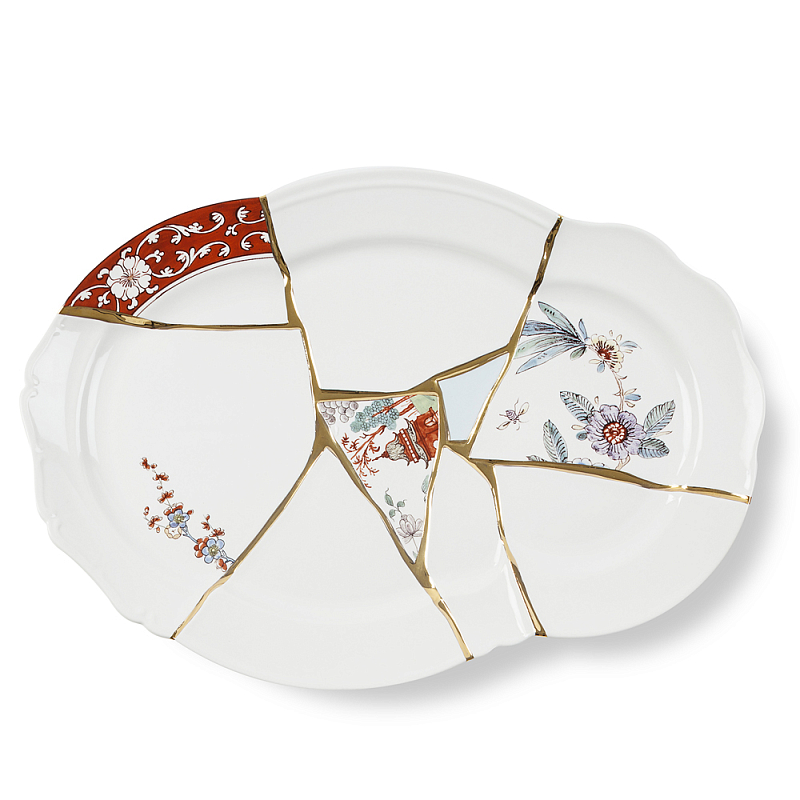 Блюдо Seletti Kintsugi Белый Золотой Мульти Блюдо Seletti Kintsugi Белый Золотой Мульти во Владивостоке | Loft Concept