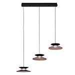 Люстра подвесная с тремя матовыми черными плафонами Obsidian Touch варинант исполнения - 1 | Loft Concept во Владивостоке