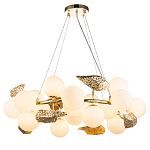 Люстра круглая на золотистом каркасе с белыми стеклянными плафонами Zest of Light варинант исполнения - 1 | Loft Concept во Владивостоке