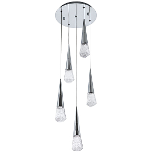 Люстра капли Acrylic Droplet Five Chrome Chandelier