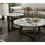 Столик журнальный с круглой мраморной столешницей Unique Stone Design варинант исполнения - 7 | Loft Concept во Владивостоке