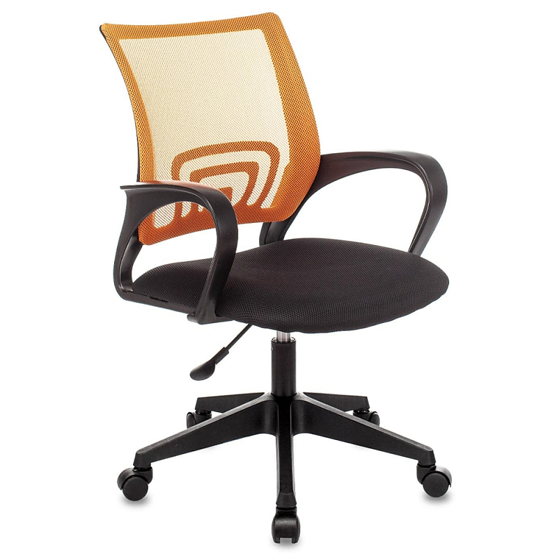 Офисное кресло с основанием из черного пластика Desk chairs Orange Черный Оранжевый Офисное кресло с основанием из черного пластика Desk chairs Orange Черный Оранжевый во Владивостоке | Loft Concept