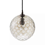 Подвесной светильник с плафоном в форме шара из стекла с рельефным узором Glass Pattern Lamp варинант исполнения - 1 | Loft Concept во Владивостоке