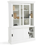 Витрина с раздвижными дверцами Wells Glass Showcase White варинант исполнения - 4 | Loft Concept во Владивостоке