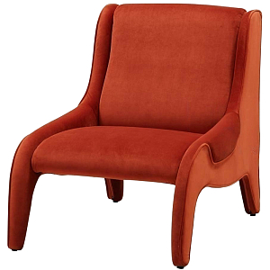 Дизайнерское кресло оранжевое в мягкой велюровой обивке Granger Armchair Orange