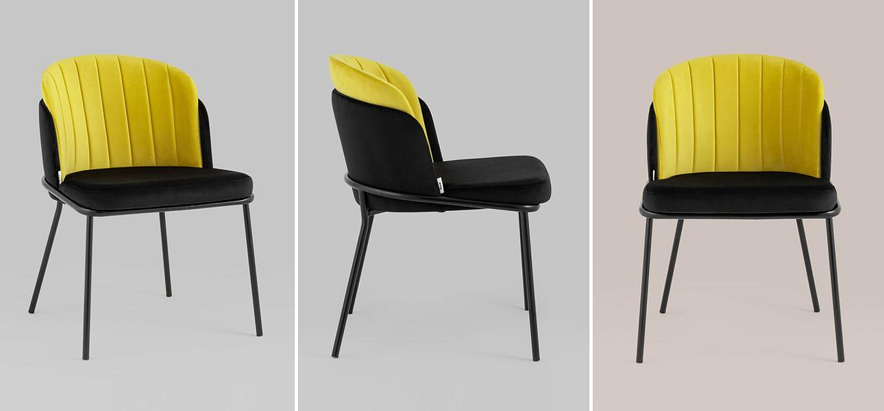 Стул Penelope Chair Желтый Цвет Металлические Ножки Стул Penelope Chair Желтый Цвет Металлические Ножки - Loft-Concept во Владивостоке