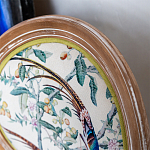 Стул из массива бука бежевый с изображением птиц и цветов Beige Green Chinoiserie Birds Garden Chair варинант исполнения - 3 | Loft Concept во Владивостоке