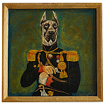 Картина в квадратной раме Chinoiserie Great Dane Dog Portrait варинант исполнения - 1 | Loft Concept во Владивостоке