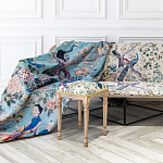 Трехместный диван на металлическом каркасе с цветочным принтом в стиле шинуазри Chinoiserie Birds on a Tree Sofa варинант исполнения - 4 | Loft Concept во Владивостоке