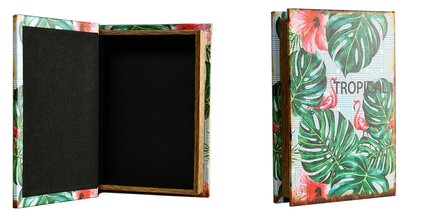 Шкатулка-книга Tropical Flamingos Mirror Book Box Шкатулка-книга Tropical Flamingos Mirror Book Box - Loft-Concept во Владивостоке