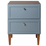 Тумба прикроватная серая из массива бука с 2-мя ящиками Wenge Light варинант исполнения - 2 | Loft Concept во Владивостоке