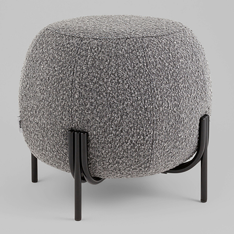 Пуф Флик ткань букле тёмно-серый Серый Черный во Владивостоке | Loft Concept 