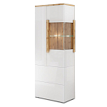 Шкаф-витрина с ящиками и 2-мя дверками с белым глянцевым фасадом Grace of Furniture варинант исполнения - 2 | Loft Concept во Владивостоке