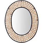 Настенное овальное зеркало в раме из ротанга Ellery Rattan Wicker Mirror варинант исполнения - 1 | Loft Concept во Владивостоке