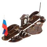 Настольный письменный набор с часами из природного камня обсидиана Competent Leader варинант исполнения - 2 | Loft Concept во Владивостоке