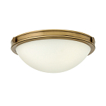 Потолочный светильник цвета латунь с полусферическим матовым белым плафоном Hinkley варинант исполнения - 1 | Loft Concept во Владивостоке