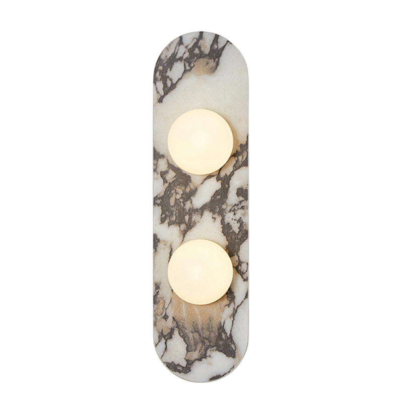 Бра с каменным основанием и 2-мя плафоном из стекла Shaw Marble Lighting Белый Черный Коричневый Бежевый Зеленый Бра с каменным основанием и 2-мя плафоном из стекла Shaw Marble Lighting Белый Черный Коричневый Бежевый Зеленый во Владивостоке | Loft Concept