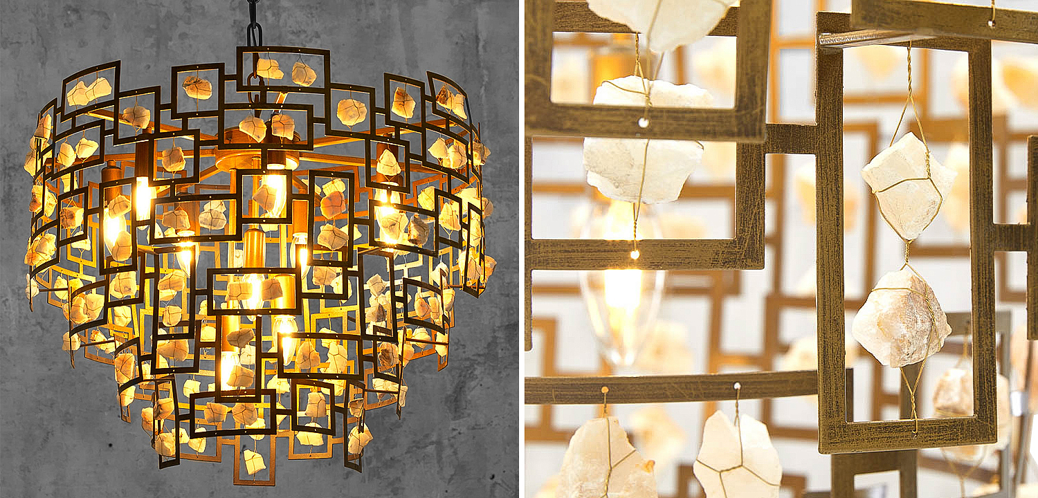 Люстра металлическая с подвесками из камня Maze Stones Chandelier 52 Люстра металлическая с подвесками из камня Maze Stones Chandelier 52 - Loft-Concept во Владивостоке