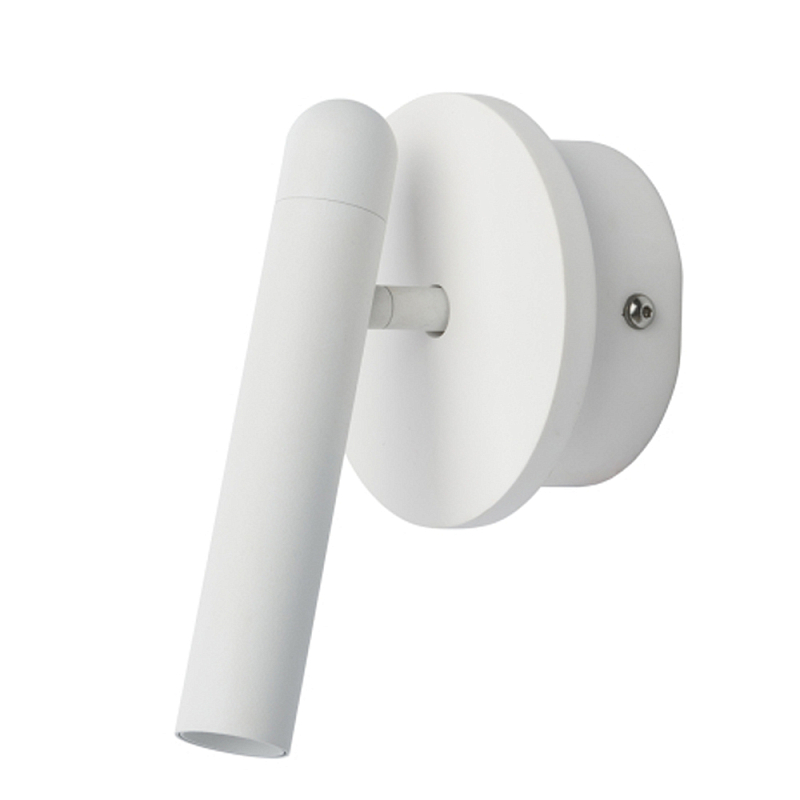 Бра белого цвета с цилиндрическим плафоном и круглым основанием Trumpet tube Белый во Владивостоке | Loft Concept 