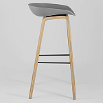 Барный стул на ножках из натурального дерева Boras Grey варинант исполнения - 2 | Loft Concept во Владивостоке