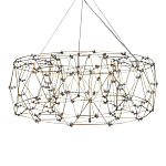 Люстра с тонкой металлической конструкцией цвета золото Quasar варинант исполнения - 2 | Loft Concept во Владивостоке