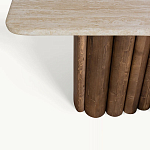 Консоль с овальной столешницей и фактурным деревянным основанием Enzo варинант исполнения - 3 | Loft Concept во Владивостоке