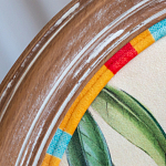 Стул бежевый в разноцветную полоску из натурального бука с изображением птиц и цветов Blooming Birds Colorful Stripes Chair варинант исполнения - 6 | Loft Concept во Владивостоке