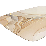 Обеденный стол с прямоугольной бежевой столешницей из стекла на 4-х деревянных ножках Beige Marble варинант исполнения - 4 | Loft Concept во Владивостоке