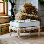 Банкетка золотистая из натурального бука с изображением птиц и цветов Blooming Birds варинант исполнения - 2 | Loft Concept во Владивостоке