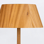 Настольная лампа со скошенным конусовидным абажуром и фигурной ножкой в цвете тик Accord Lighting варинант исполнения - 4 | Loft Concept во Владивостоке