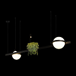 Подвесной светильник линейный с 2-мя шарообразными плафонами и цилиндрическим спотом Light of Еyes варинант исполнения - 4 | Loft Concept во Владивостоке