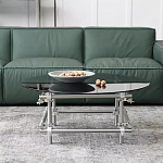 Дизайнерский журнальный стол с круглой столешницей на стальном основании Rivetyk варинант исполнения - 1 | Loft Concept во Владивостоке