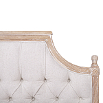 Кровать двуспальная светло-бежевая с основанием из массива дуба с мягким изголовьем Flax Beds варинант исполнения - 3 | Loft Concept во Владивостоке